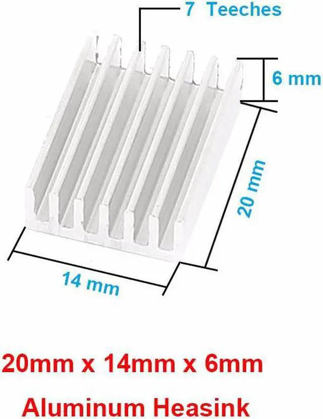Alt view image 2 of 2 - 10pcs/lot Aluminum Heatsink 20x14x6mm Electronic Chip Cooling Radiator Cooler for IC MOSFET SCR,Router Heat Sink Extrusion Fins