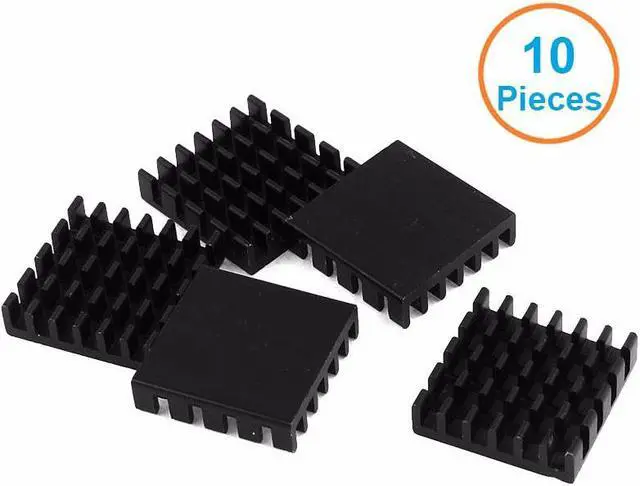 Main image of 10pcs/lot Anodized Black Aluminum Heatsink 19x19x5mm Electronic Cooling Radiator Cooler for Graphics Video Card, IC,Motherboard