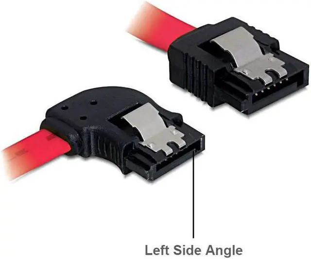 Alt view image 3 of 3 - 1.64FT SATA3 SATA III 6Gb/s Serial ATA DATA cable w/ latch Locking (Left Side 90 Degree to 180 Degree) -  Red
