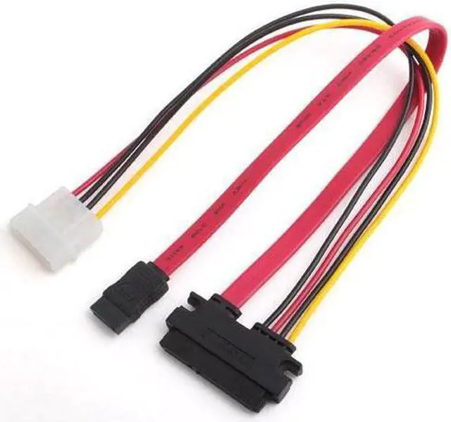 Alt view image 2 of 4 - 70CM 22 Pin SATA III 6Gbps Data & Power to SATA 7pin Data & Molex 4pin Combo Cable(SATA22Pin TO data+Power) -Red
