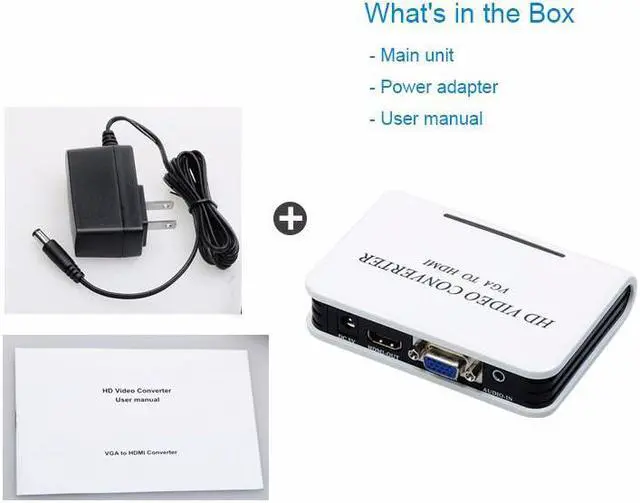 Alt view image 5 of 6 - VGA to HDMI Adapter box with 3.5mm stereo Audio & Power - Analog to Digital Converter(ADC)-1920 x 1080 Resolution