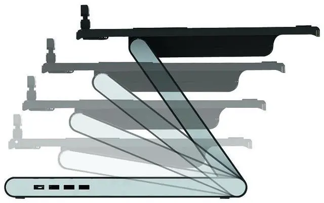 Alt view image 3 of 5 - Defianz Desk Stand | Desk Stand | Laptop Stand | Cooling Pad | Laptop Cooling Pad | Notebook Cooler | Notebook Stand | Cooling Stand | Z Lift Stand |