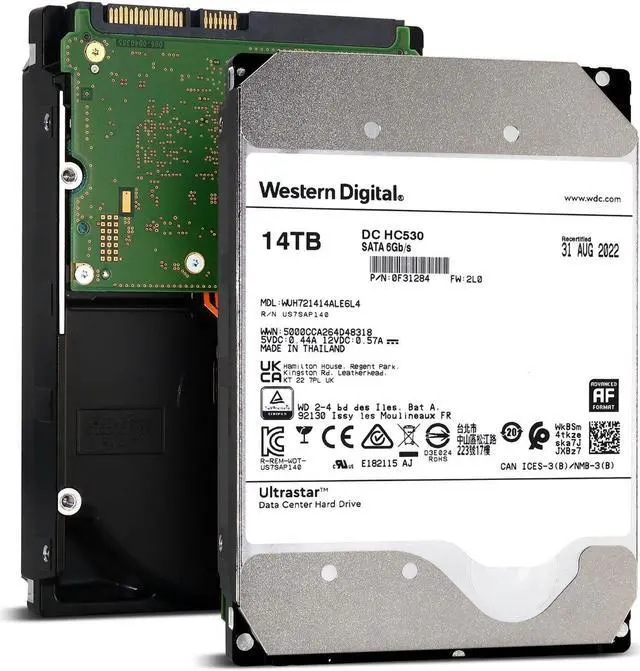 Main image of WD Ultrastar DC HC530 14TB 7.2K RPM SATA 6Gb/s 3.5" HDD WUH721414ALE6L4 0F31284