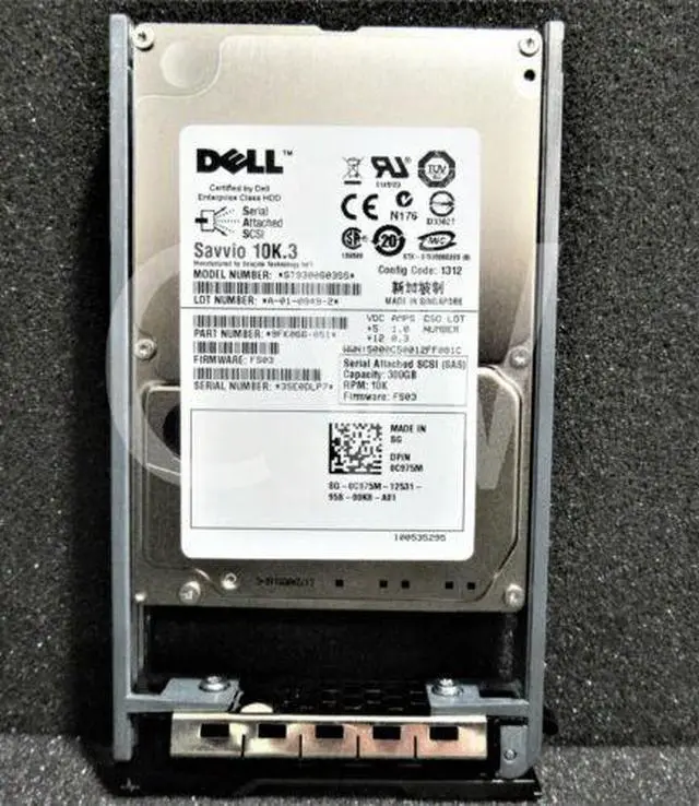 Main image of (NOT FOR HOME PC!) 0-HOURS Dell C975M 0C975M 300GB 10000RPM 6Gbps 2.5" SAS SERVER HDD Hard Drive