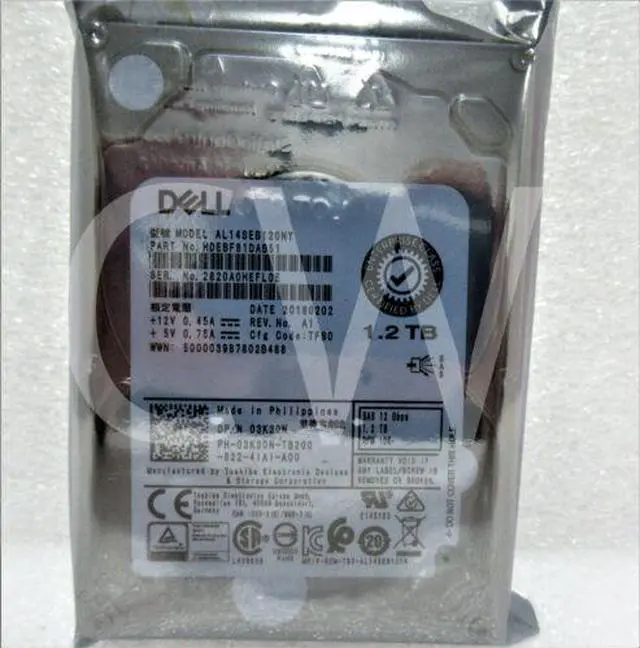 Main image of (NOT FOR HOME PC!) 3K30N 03K30N Dell ENTERPRISE 1.2TB 10000RPM 12Gbps 2.5" SAS HDD Hard Drive