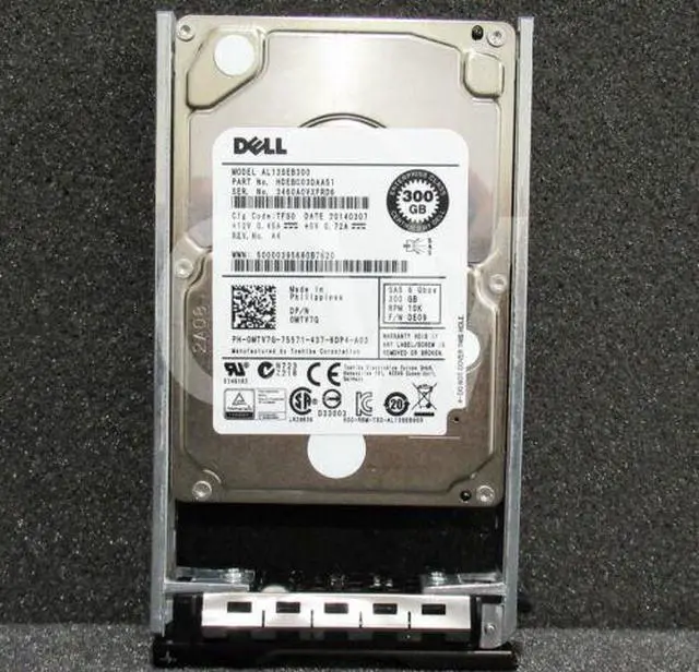 Main image of (NOT FOR HOME PC!) MTV7G 0MTV7G Dell 300GB 10K 6Gb/s 2.5" SFF SAS ENTERPRISE Hard Drive W/R Tray
