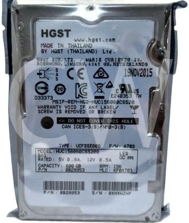 Main image of (NOT FOR HOME PC!) 0B28953 Hitachi 600GB 15K RPM 12Gbps 2.5" SAS HDD Hard Drive HUC156060CSS200 - OEM