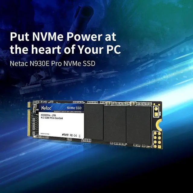 Alt view image 7 of 7 - Netac M.2 2280 1TB PCIe3.0 NVMe 1.3 3D NAND Internal Solid State Drive