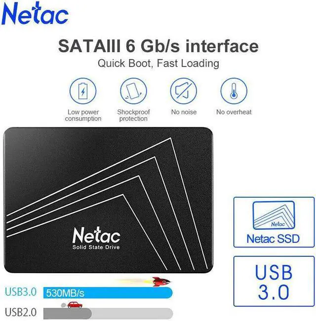 Alt view image 3 of 7 - Netac 512GB SSD 2.5'' SATA III 6 Gb/s Internal Solid State Drive 500MB/s