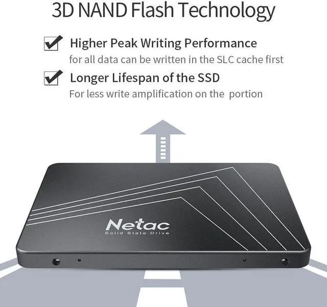 Alt view image 5 of 7 - Netac 512GB SSD 2.5'' SATA III 6 Gb/s Internal Solid State Drive 500MB/s