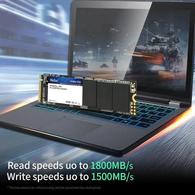 Alt view image 3 of 7 - Netac Internal SSD 1T Solid State Drive M.2 2280 NVMe PCIe Gen3x4 Up to 1800MBps