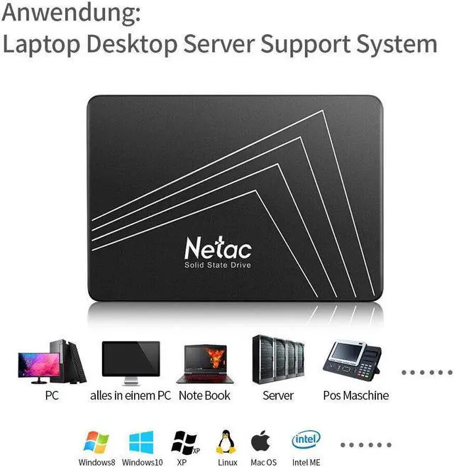 Alt view image 7 of 7 - Netac 512GB SSD 2.5'' SATA3.0 III Internal Solid State Drive 500MB/S PC/MAC