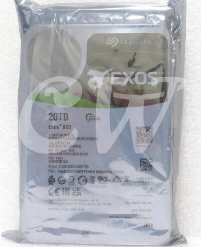 Main image of ST20000NM007D Seagate EXOS X20 20TB 7200RPM 6Gbps 3.5" SATA HDD Hard Drive - OEM