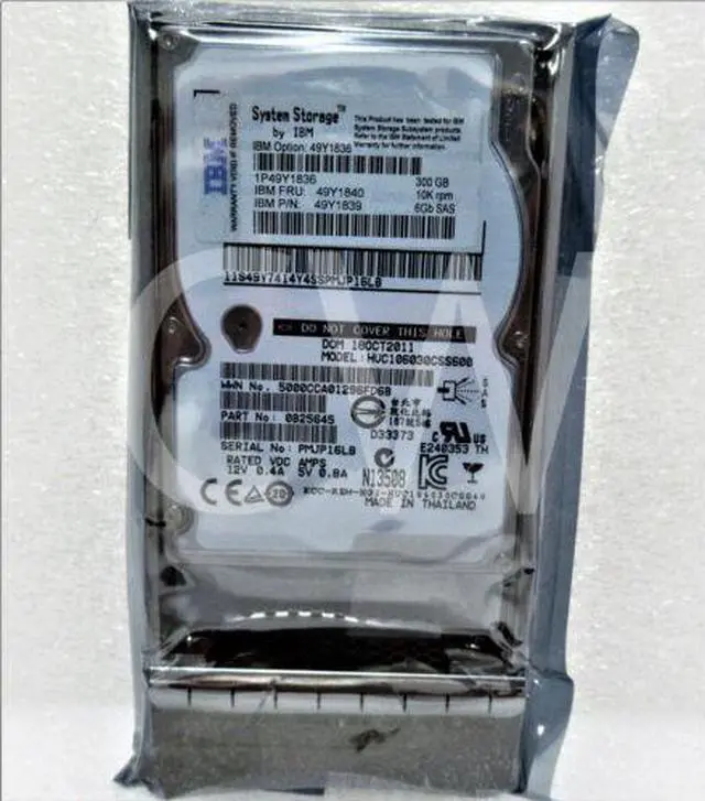 Main image of (NOT FOR HOME PC!) 49Y1840 49Y1836 49Y1839 IBM 300GB 10000RPM 6Gbps 2.5" SAS SERVER HDD Hard Drive