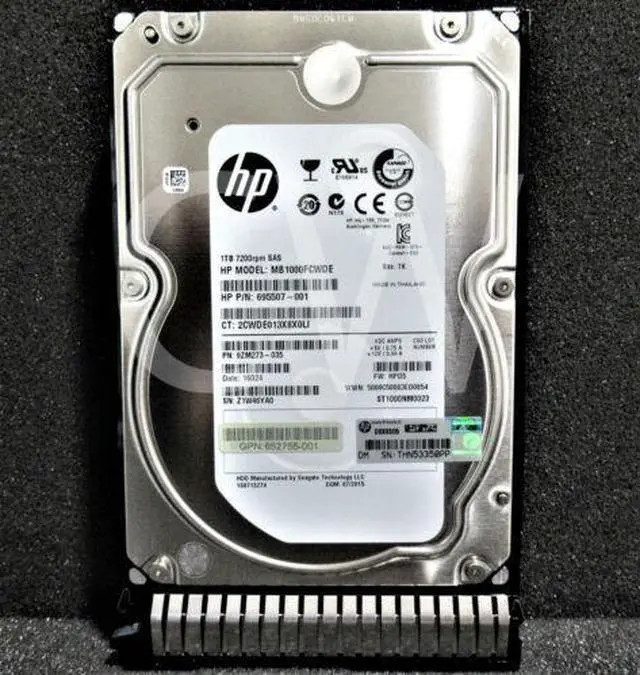 Main image of (NOT FOR HOME PC!) 695507-001 652753-B21 HP 1TB 7.2K RPM 6Gbps 3.5" SAS SERVER HDD Hard Drive