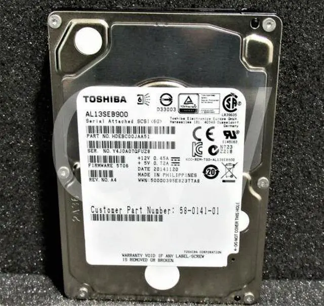 Main image of (NOT FOR HOME PC!) AL13SEB900 Toshiba 900GB 10K RPM 6Gb/s 2.5" SAS HDD Hard Drive (AL13SEB900)