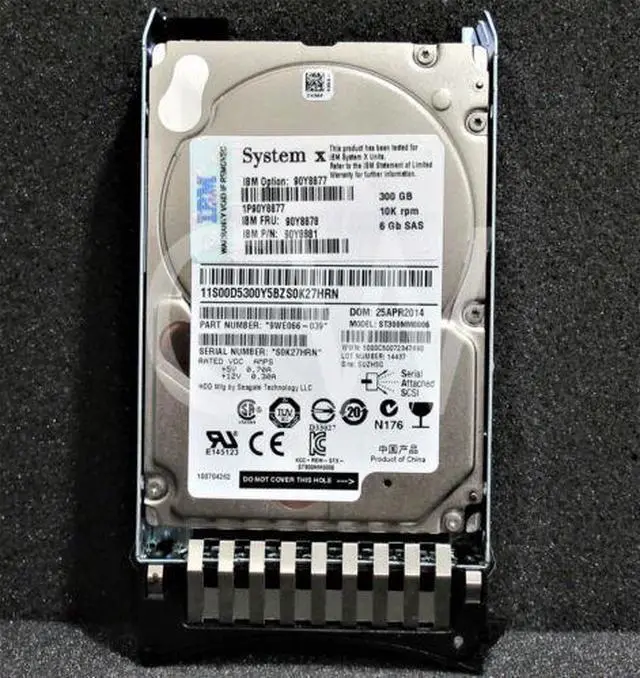 Alt view image 3 of 4 - (NOT FOR HOME PC!) 0-HOURS 90Y8877 90Y8878 90Y8881 IBM 300GB 10K RPM 6Gb/s 2.5" SAS HDD Hard Drive