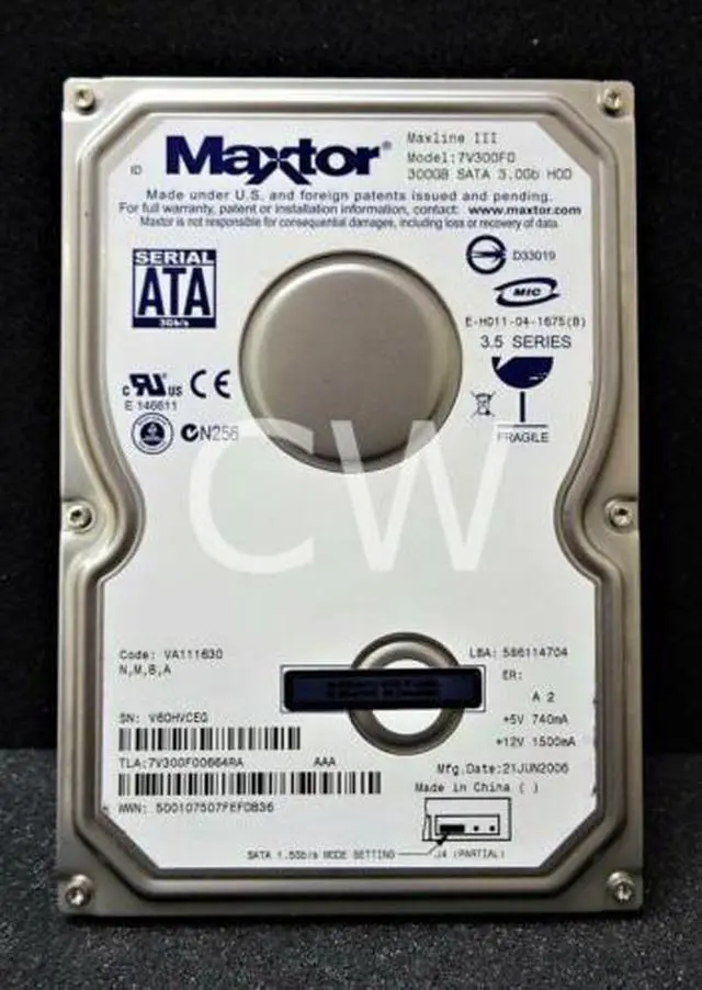 Main image of 7V300F0 Maxtor MAXLINE 300GB 7200RPM 3Gbps 3.5" SATA HDD Hard Drive