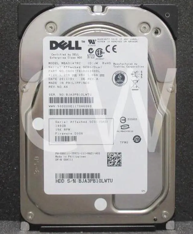Main image of (NOT FOR HOME PC!) XK111 0XK111 Dell 146GB 15K RPM 3Gb/s 3.5" SAS HDD Hard Drive W/ZERO HOURS