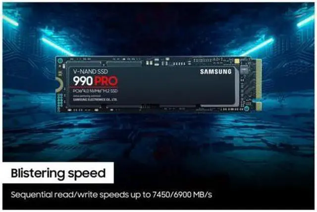 Alt view image 4 of 5 - SAMSUNG 990 PRO M.2 2280 1TB PCIe Gen 4.0 x4, NVMe 2.0 V7 V-NAND 3bit MLC Intern