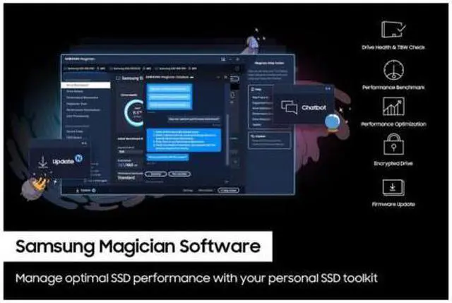 Alt view image 5 of 5 - SAMSUNG 990 PRO M.2 2280 1TB PCIe Gen 4.0 x4, NVMe 2.0 V7 V-NAND 3bit MLC Intern