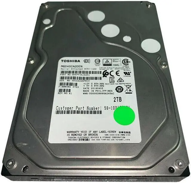 Alt view image 2 of 5 - (NOT FOR HOME PC!) Toshiba (SAS) 3.5" 2TB Server Internal HD 7200rpm 12Gb/s HDD, MG04SCA20EN