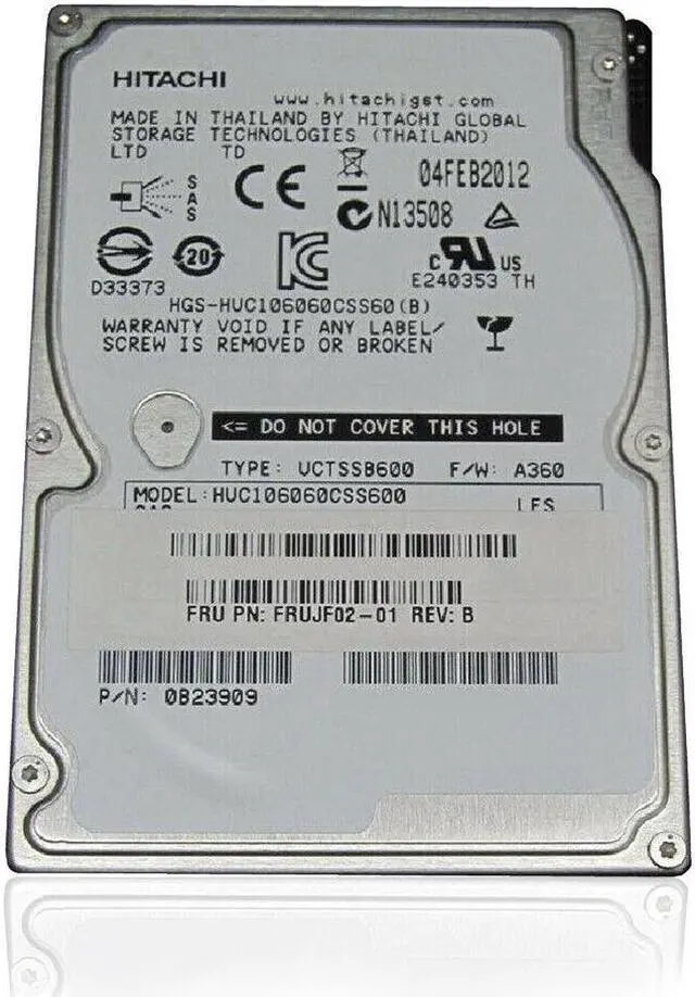 Alt view image 2 of 5 - (NOT FOR HOME PC!) Hitachi (SAS) 2.5" Internal Hard Drive 600GB 10krpm 0B23909, HUC106060CSS600