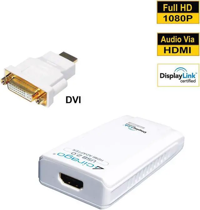 Main image of Cirago USB to HDMI or DVI Display Adapter DisplayLink Certified Plug and Play