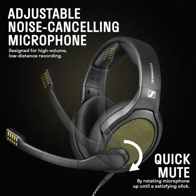 Alt view image 3 of 6 - DROP + EPOS PC38X Gaming Headset Noise-Cancelling Microphone, Yellow - OEM