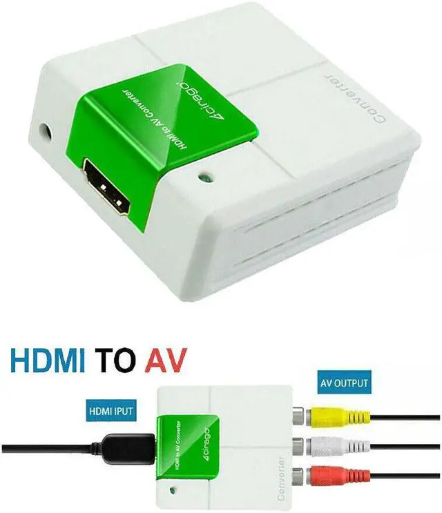 Alt view image 3 of 6 - Cirago HDMI to RCA AV Converter Adapter CVBS 3RCA 1080P Composite Video Audio