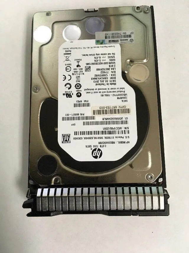 Alt view image 2 of 3 - 658079-B21 HP 658102-001 2TB 6G 7.2K LFF 3.5" SATA HDD MB2000GCVBR