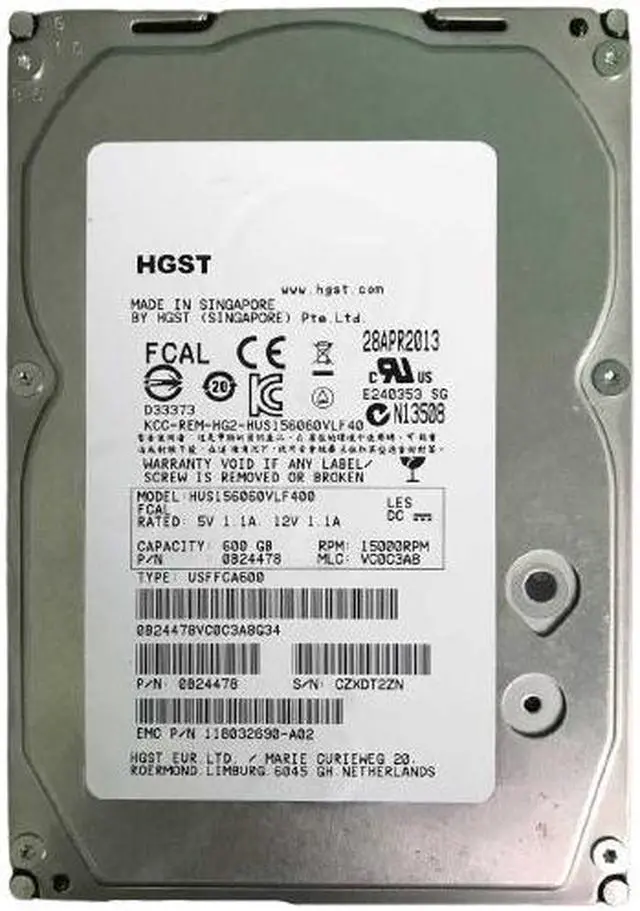 Main image of 0B24478 Hitachi 15K600 600GB Internal 15000RPM 3.5" HUS156060VLF400 HDD