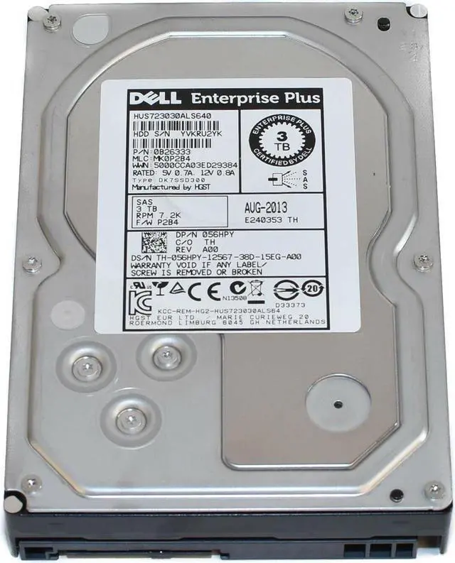 Main image of (NOT FOR HOME PC!) DELL 56HPY 3TB 7.2K 3.5" SAS 6Gbps HGST 7K3000 HUS723030ALS640 0B26333