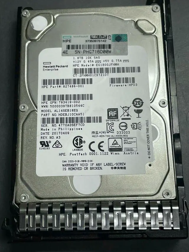 Main image of (NOT FOR HOME PC!) 793419-002 HPE 1.8TB SAS 12G 10K SFF SC 512e DS HDD