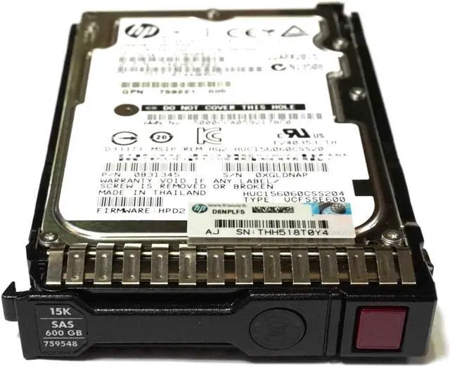 Main image of (NOT FOR HOME PC!) 759212-B21 HP 600GB 12G 15K SFF SAS 2.5 SC HDD 759548-001 759202-003 759221-006