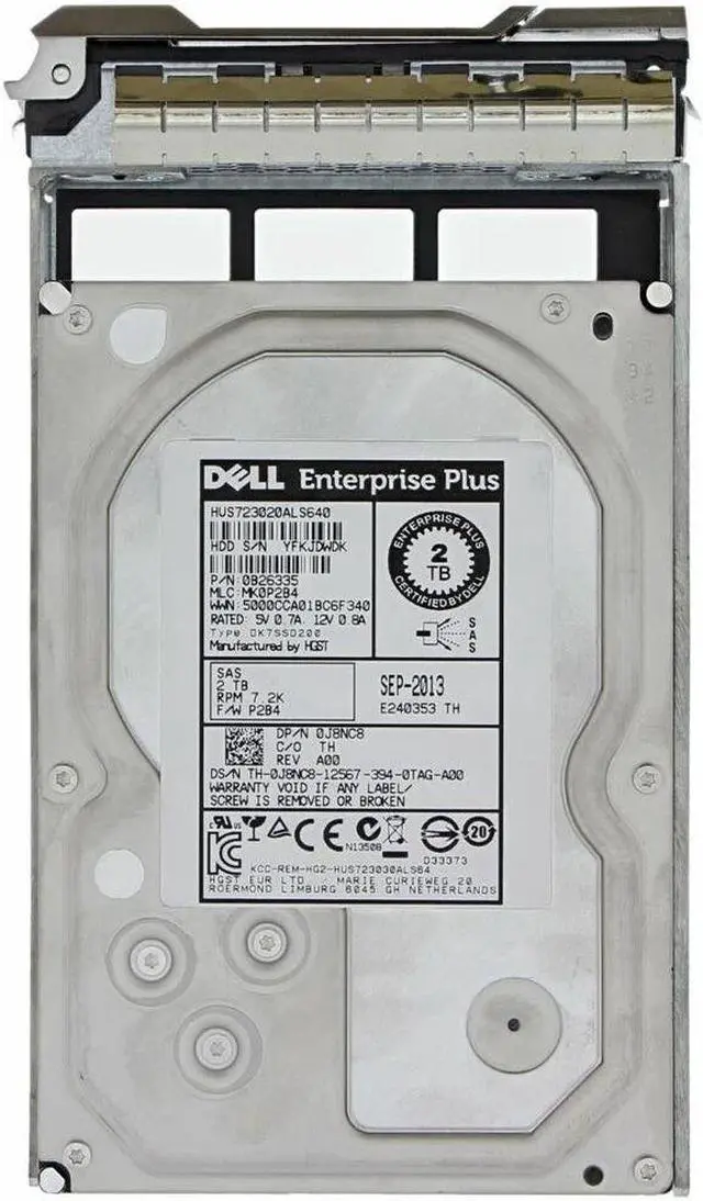 Main image of (NOT FOR HOME PC!) J8NC8 0J8NC8 HUS723020ALS640 DELL 2TB 6G 7.2K LFF 3.5'' SAS HDD