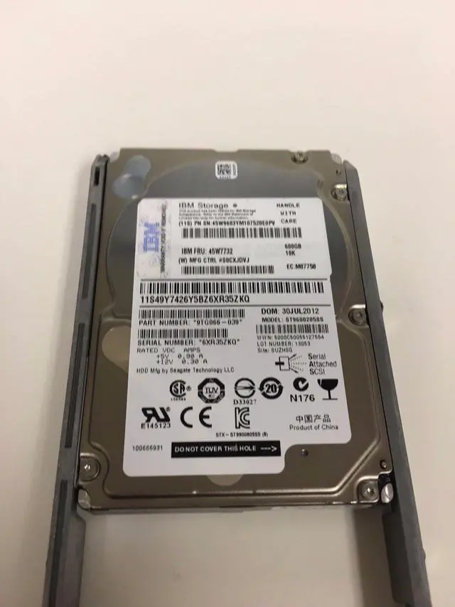 Alt view image 3 of 3 - (NOT FOR HOME PC!) 45W7732 IBM 45W9603 600GB 10K RPM 2.5" SAS DS8000 HDD W/TRAY