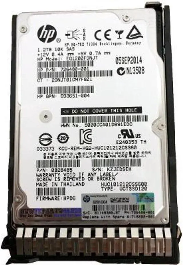 Alt view image 2 of 2 - (NOT FOR HOME PC!) 718162-B21 718292-001 HP 1.2TB 10K 6G SFF 2.5'' SAS SC HDD HARD DRIVE