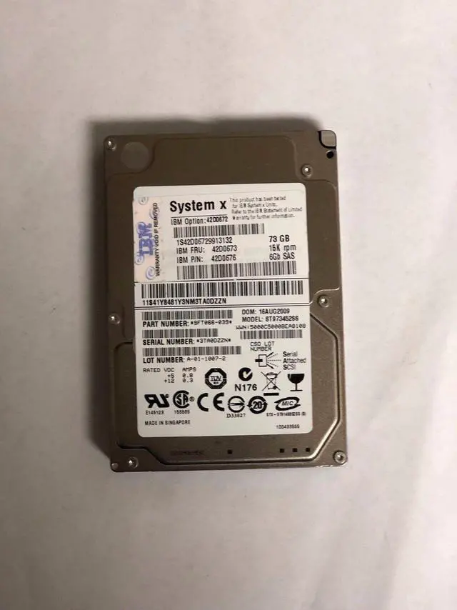 Main image of (NOT FOR HOME PC!) 42D0673 IBM 42D0672 73GB 15K 6G SAS SFF 2.5'' HOT SWAP HDD HARD DRIVE W/O TRAY