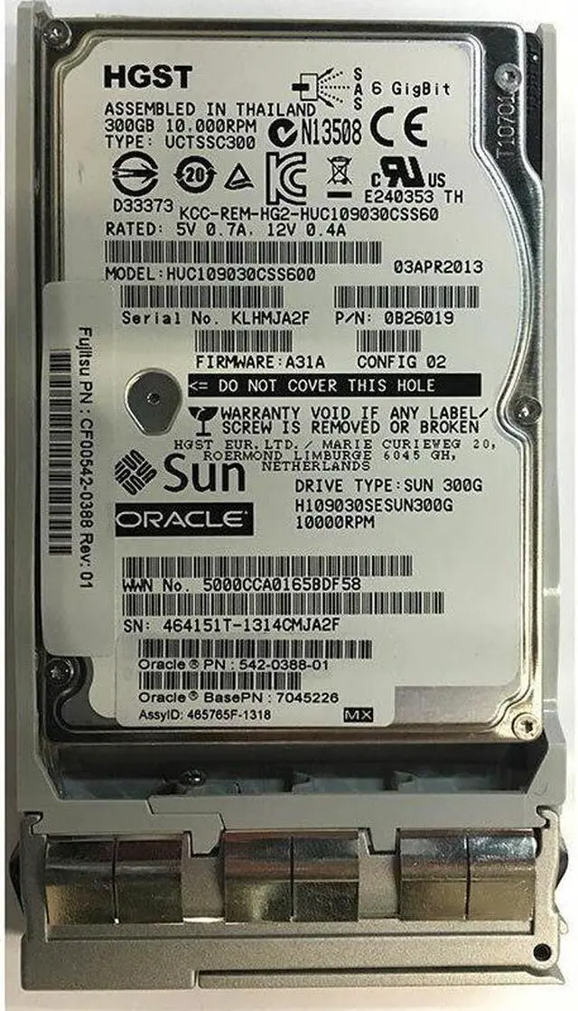 Main image of (NOT FOR HOME PC!) HGST 0B26019 300GB 10K SAS 6Gbps 2.5" HDD w/Tray - OEM