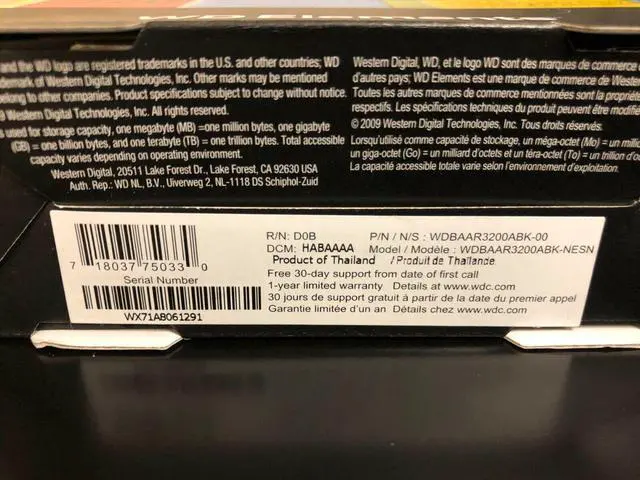 Alt view image 2 of 5 - Western Digital Elements 320 GB,External,7200 RPM (WDBAAR3200ABK) Hard Drive