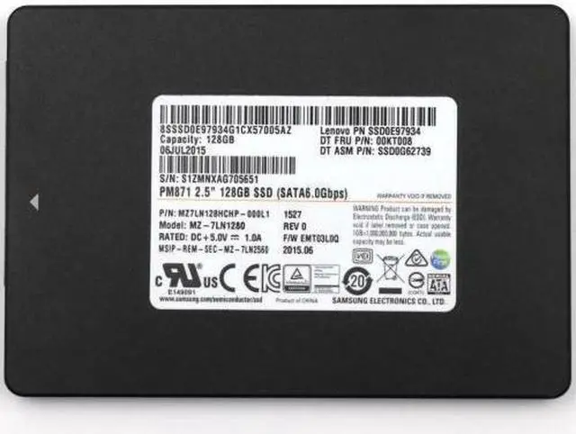 Main image of Lenovo 00KT008 128GB SATA6 SSD Samsung MZ-7LN1280