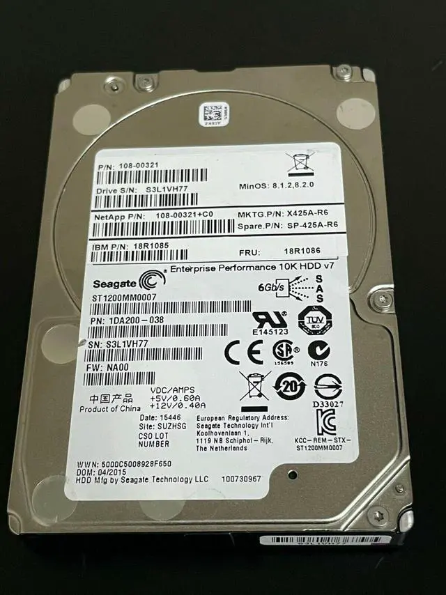Main image of (NOT FOR HOME PC!) NETAPP X425A-R6 108-00321 18R1085 1.2TB 10K SAS 2.5" HDD