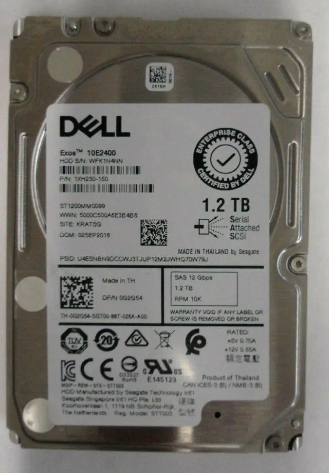Main image of (NOT FOR HOME PC!) Dell G2G54 1.2TB Seagate ST1200MM0099 2.5"SAS 12Gb/s 10K Hard Drive