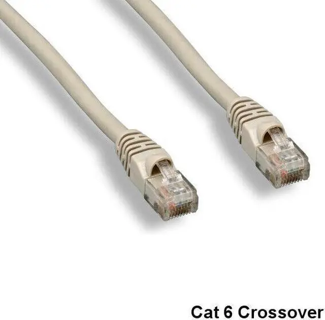 Main image of Kentek Gray 100' Cat6 UTP CrossOver Ethernet Patch Cord 24AWG 550MHz Router RJ45