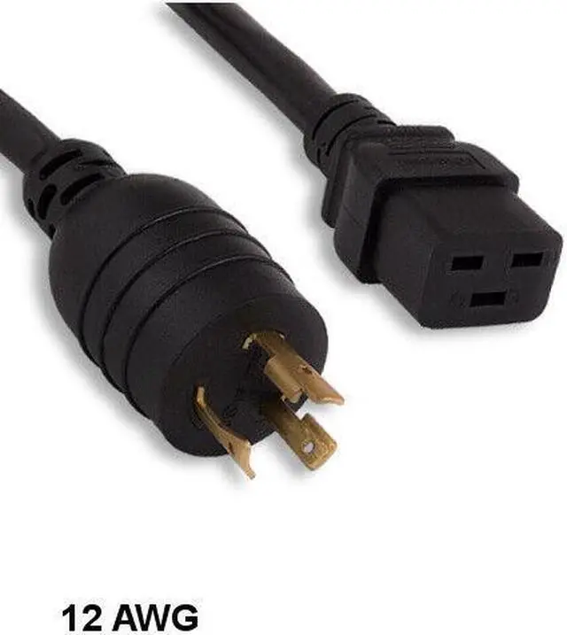 Main image of Kentek 10' L6-20P to C19 Power Cable 12 AWG 20A/250V SJT for Network/Data Center