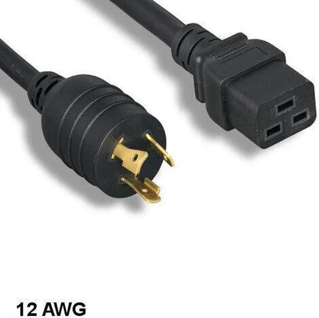 Main image of Kentek 8' NEMA L5-20P to C19 AC Power Cable 12 AWG 20A/125V SJT Network/PDU/UPS