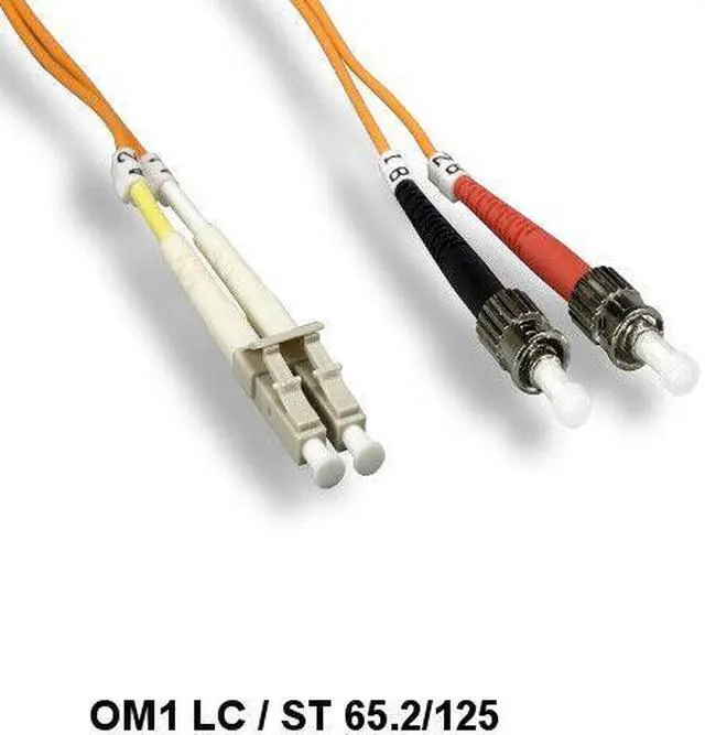 Main image of Kentek 15 Meter OM1 62.5/125 Fiber Optic Cable LC/ST Multi-Mode Duplex UPC/UPC