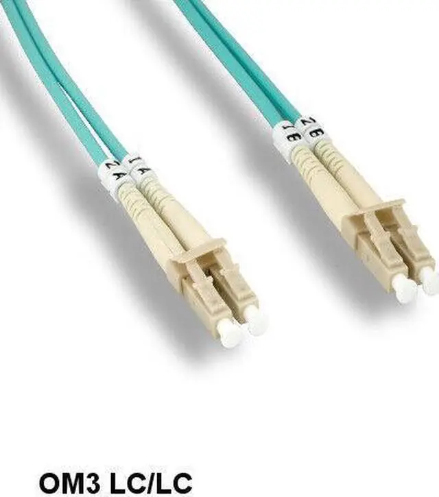 Main image of Kentek 30 Meter OM3 50/125 Aqua Fiber Optic Cable LC/LC Multi-Mode Duplex 10Gb
