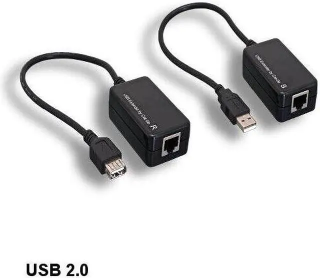 Main image of Kentek USB 1.1 Over CAT5 CAT5e RJ45 Adapter Converter Extension Up To 200' Feet
